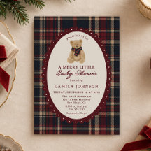 Klassieke vrolijke kleine tartan teddybeer babysho
