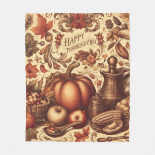Klassieke vrolijke Thanksgiving Fleece Deken