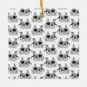 Klassieke Vrouw met Paarden KUSTKLEUR Keramisch Ornament