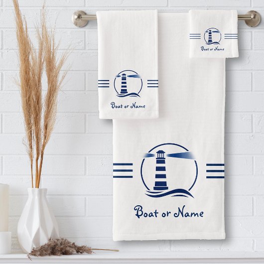 Klassieke vuurtoren van jouw naam of Boat Bad Handdoek