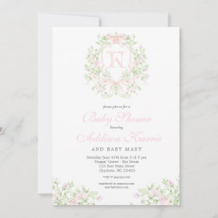 Klassieke Wapenschild Baby Shower Uitnodiging