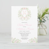 Klassieke Wapenschild Baby Shower Uitnodiging (Staand voorkant)