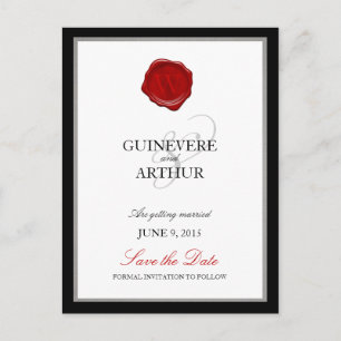 Klassieke Waszegelverbinding Bewaar de datum Aankondigingskaart