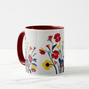 Klassieke Waterverf Bloemen in Bright Hues Mok