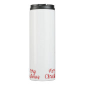 Klassieke Waterverf Candy Cane Kerstkrans Thermosbeker (Achterkant)