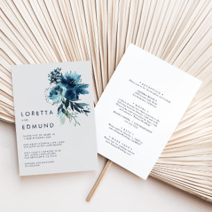 Klassieke Waterverf Floral Back & Front Wedding Kaart