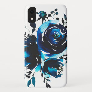 Klassieke Waterverf indigobloemen iPhone XR Hoesje