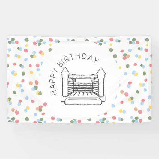 Klassieke Waterverf Stippen Bounce House Banner (Horizontaal)