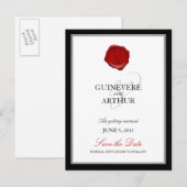 Klassieke Wax Seal Wedding Save the Date Aankondigingskaart (Voorkant / Achterkant)