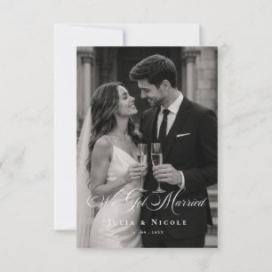 Klassieke We Got Married-foto Huwelijksaankondigin Kaart