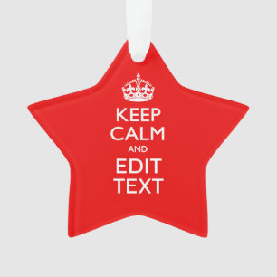 Klassieke weergave van kalm- en Jouw tekst-rood op Ornament