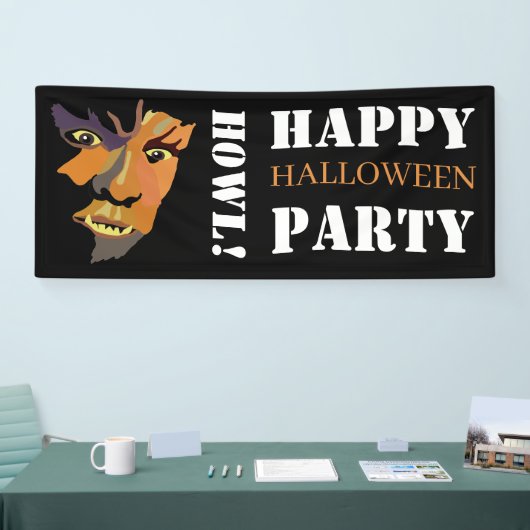 Klassieke weerwolf, Prettig Halloween Spandoek (Beurs)