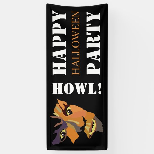 Klassieke weerwolf, Prettig Halloween Spandoek (Verticaal)