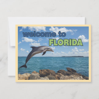 Klassieke 'Welkom in Florida Dolfijn' Briefkaart