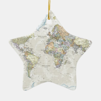 Klassieke Wereldkaart Keramisch Ornament