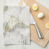 Klassieke Wereldkaart Theedoek (Quarter Fold)