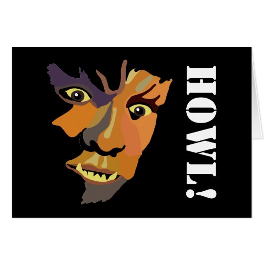 Klassieke Werewolf, Happy Halloween (Voorkant Horizontaal)