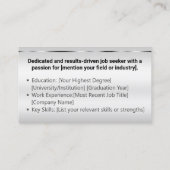 Klassieke werkzoekende minimaal Ombre Elegant Grey Visitekaartje (Achterkant)