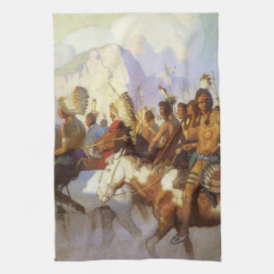 Klassieke Westerse Kunst, Indiaanse Oorlogspartij Theedoek