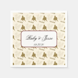 Klassieke Westerse Woestijn Bruine Bruiloft Servet