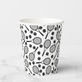 Klassieke White Tennis Pattern Player Birthday Par Papieren Bekers (Achterkant)