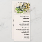 Klassieke wijn en druiven, restaurant Slimline Menu (Voorkant / Achterkant)