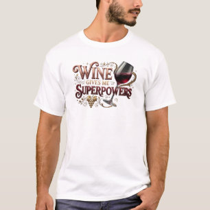 Klassieke WIJN SUPERKRACHTEN Draagbare Kunst T-shirt