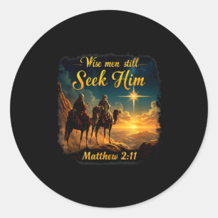 Klassieke Wijzen Zochten Hem Nog Jezus 3 Koningen Ronde Sticker