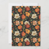 Klassieke wilde roos bloem bruiloft save the date (Achterkant)