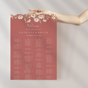Klassieke Wildflower Alfabetische Zitting Grafiek Poster