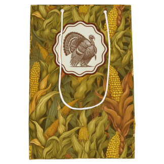 Klassieke William Morris Herfst Mais en Kalkoen Medium Cadeauzakje