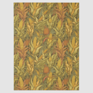 Klassieke William Morris Herfst Mais en Kalkoen Tissuepapier