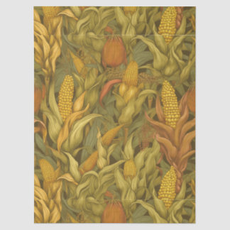 Klassieke William Morris Herfst Mais en Kalkoen Tissuepapier