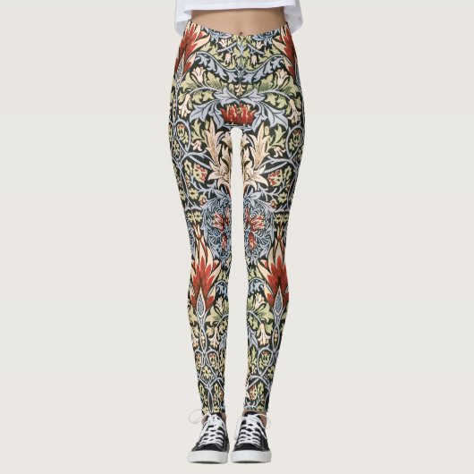 Klassieke William Morris Snakeshead Print Leggings (Voorkant)