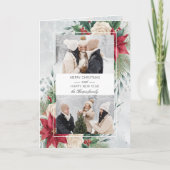 Klassieke Winter Botanische Twee Foto's Feestdagen Kaart (Voorkant)