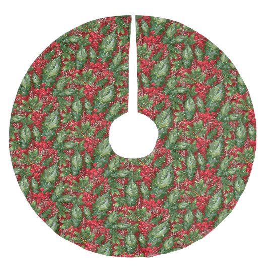 Klassieke Winter Sneeuw Holly Kerstmis Kerstboom Rok (Voorkant)