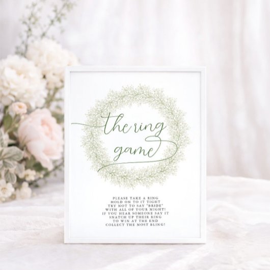 Klassieke witte bloem bruiloftsbruiloft The Ring G Poster