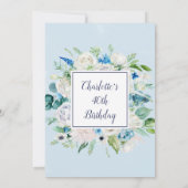 Klassieke witte bloemen 40e verjaardag kaart (Achterkant)