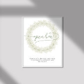 Klassieke Witte Bloemen Bruidsdouche Open Bar Poster