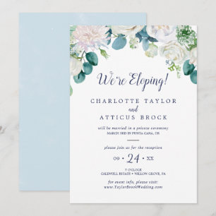 Klassieke Witte Bloemen Elopement Ontvangst Kaart