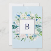 Klassieke witte bloemen het huwelijk van kaart (Achterkant)