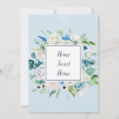 Klassieke witte bloemen Housewarming Party Kaart (Achterkant)