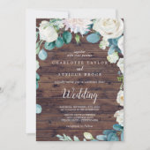 Klassieke witte bloemen | Rustic Wedding Kaart (Voorkant)