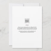 Klassieke witte elegante druk of digitaal huwelijk kaart (Achterkant)