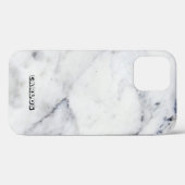 Klassieke witte en grijze faux marmeren achtergron Case-Mate iPhone case (Achterkant (horizontaal))