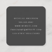 Klassieke witte grijs | Minimaal Vierkante Visitekaartje (Achterkant)