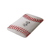Klassieke witte honkbal met aangepast shirt nummer badmat (Gekanteld)
