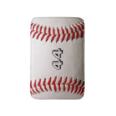 Klassieke witte honkbal met aangepast shirt nummer badmat (Voorkant Verticaal)