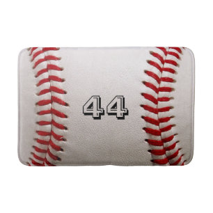 Klassieke witte honkbal met aangepast shirt nummer badmat