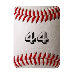 Klassieke witte honkbal met aangepast shirt nummer magneet